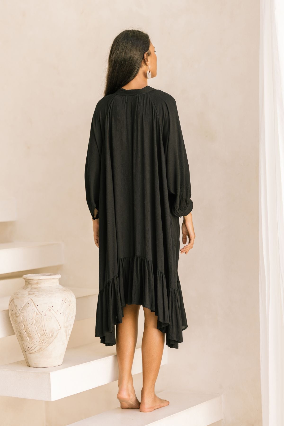 FRIDA Gown Short - Limited Edition (100% Bamboo Rayon, Black, Clay)