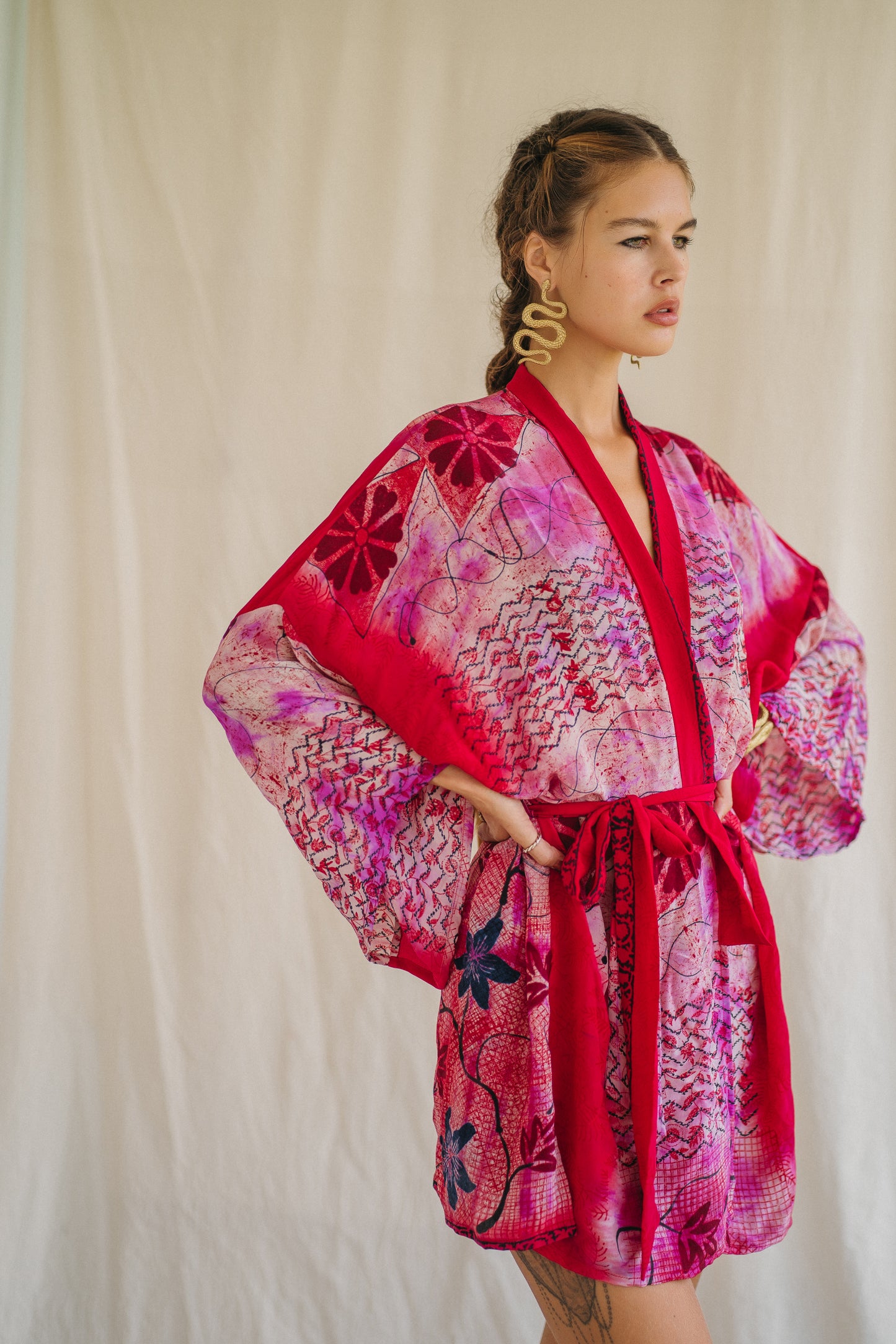 The Wrap Kimono Dress Silk - Multiple Colourways